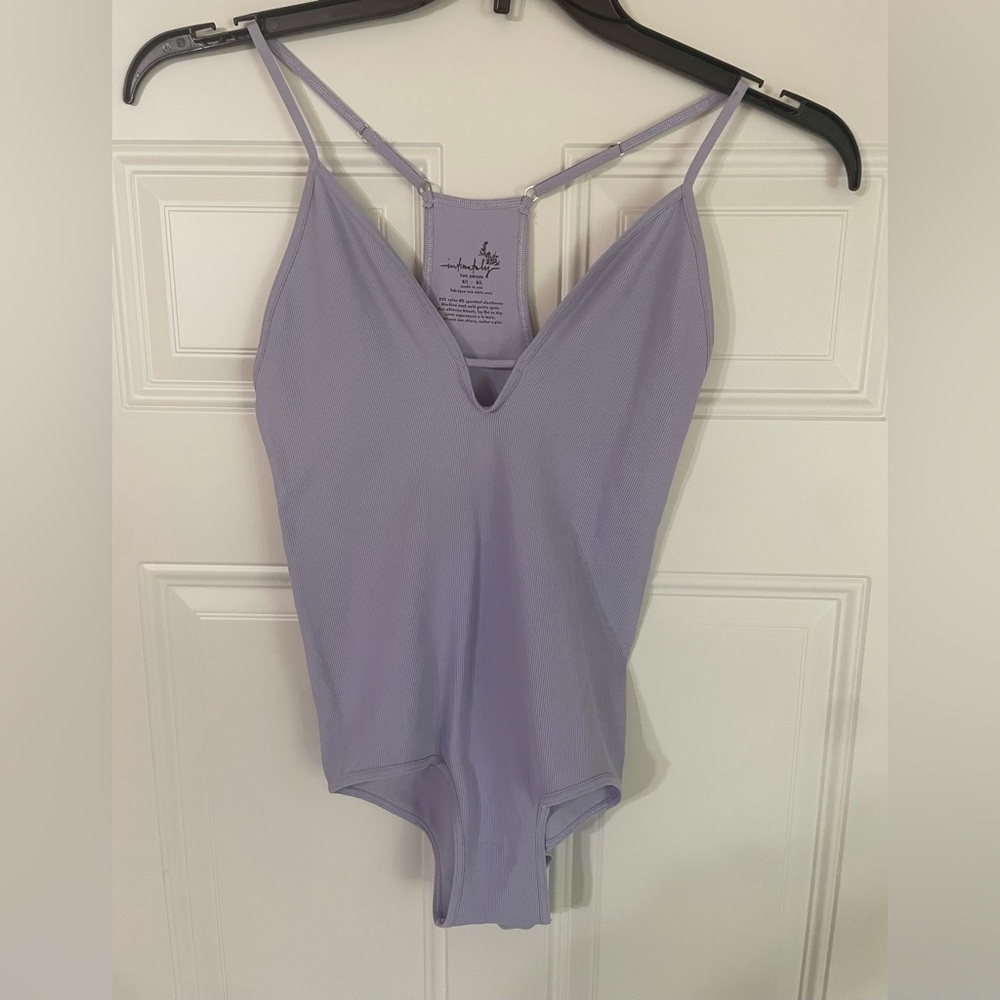Intimately Free People Move Along Body Suit Purple Size M/L Stretchy Adjustable